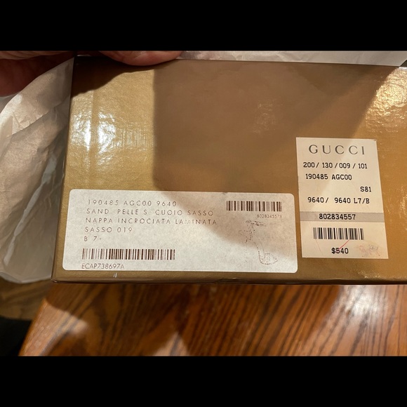 New Gucci Sand Pelle Cuoio Sasso 7.5 (FINAL PRiCE) - Picture 11 of 16